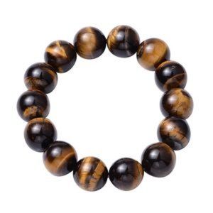 South African Yellow Tiger's Eye 14-16mm Beaded Stretch Bracelet 300.00 ctw